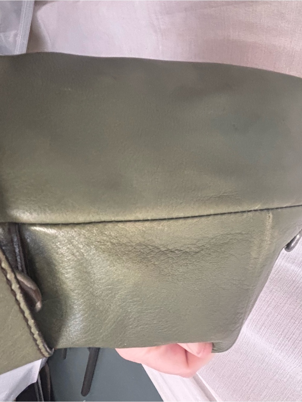 Green Leather Convertible Women’s Backpack - Picture 10 of 10